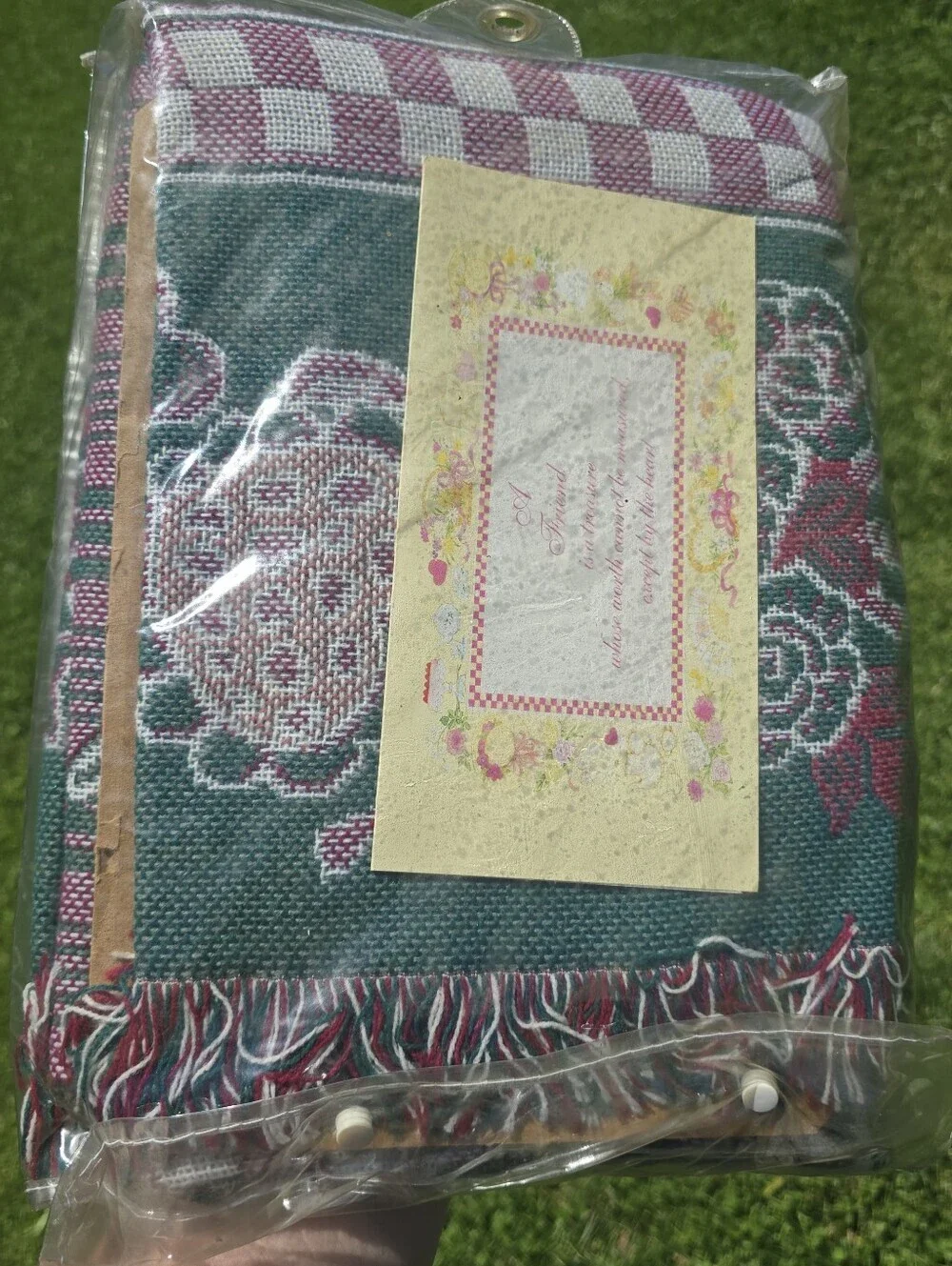 Vintage Triple Layer Woven Jacquard Blanket Throw 50X60